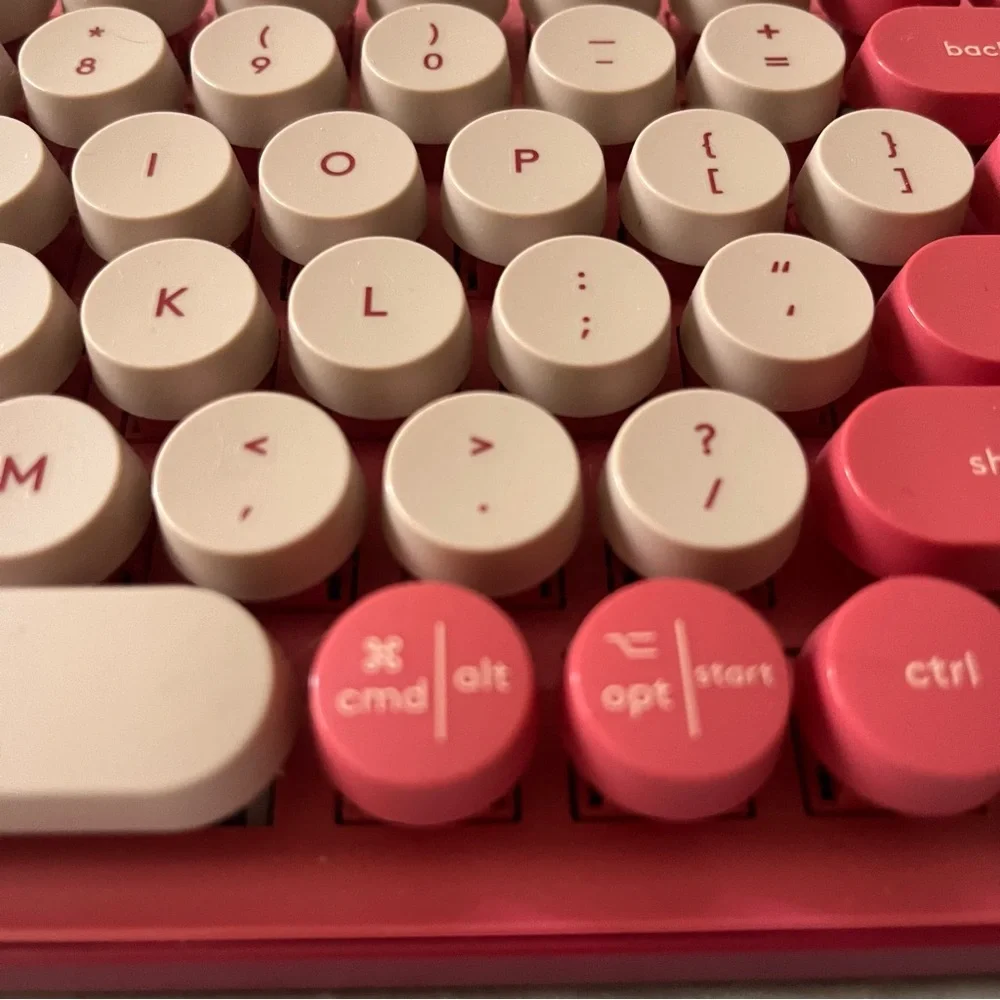 Logitech Pop Keys Wireless Keyboard in Red and Tan